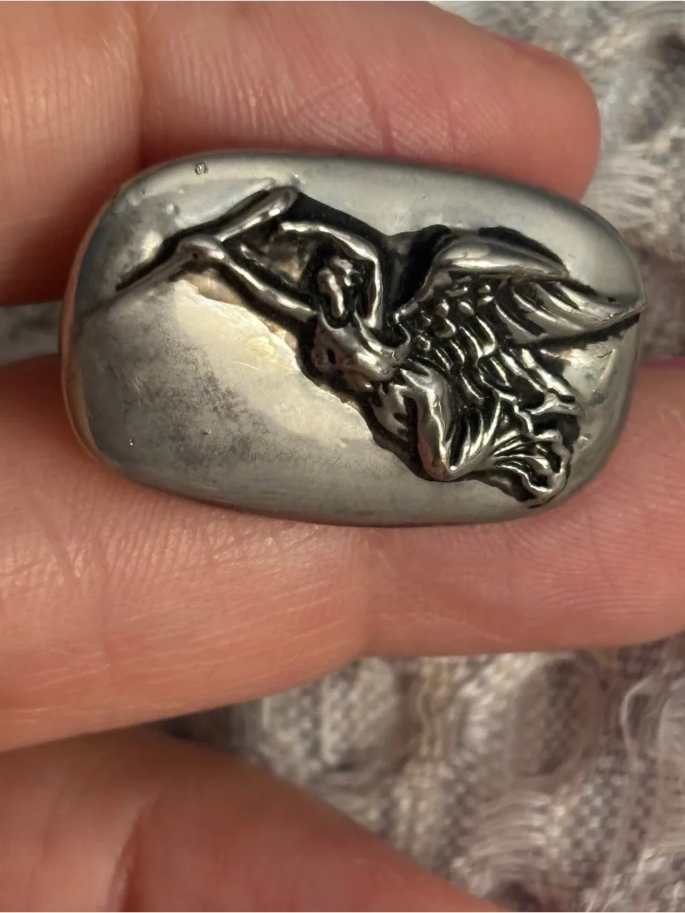 Men’s Silver Tone Angel Cufflinks